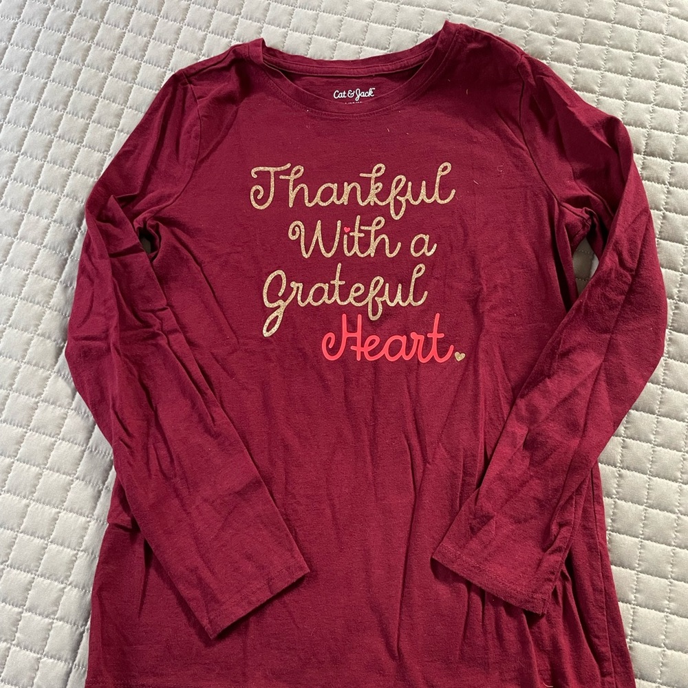 Girls Size Large Thanksgiving Shirt